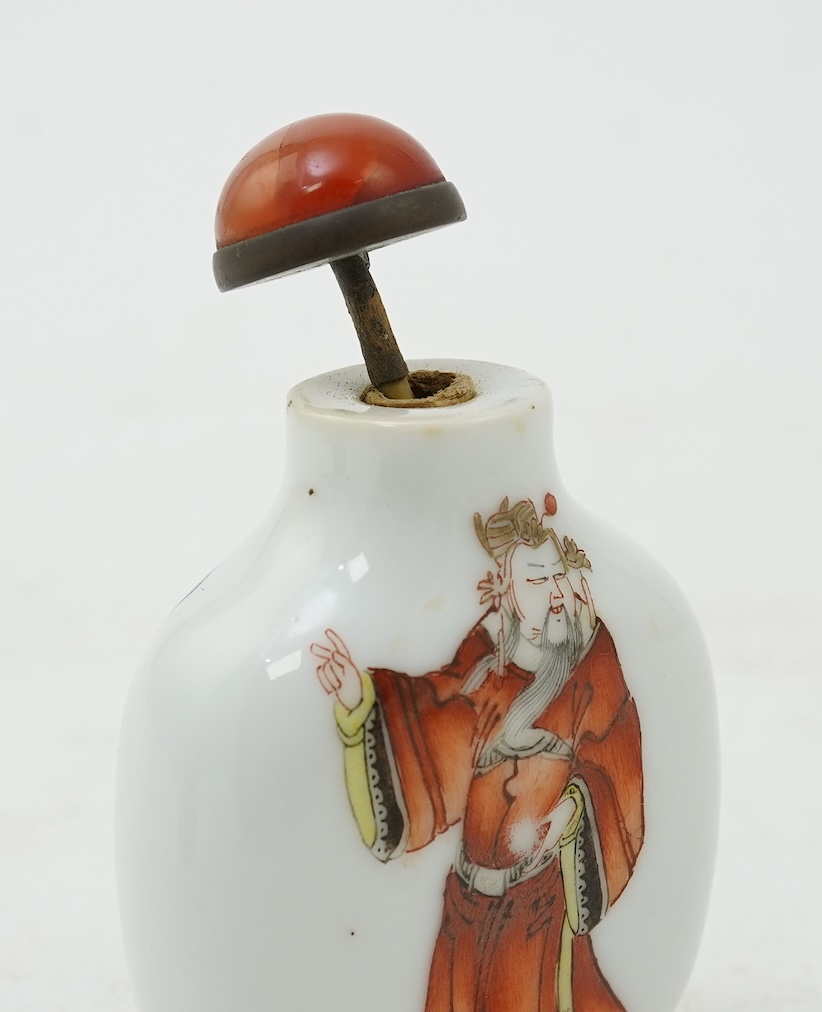 Two Chinese enamelled porcelain snuff bottles, 19th century